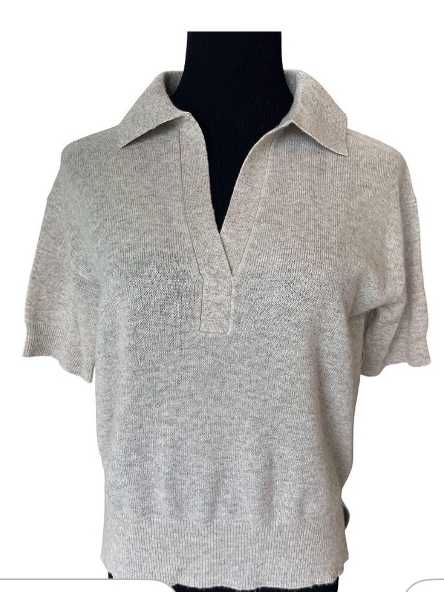 White + Warren Cashmere Polo Sweater